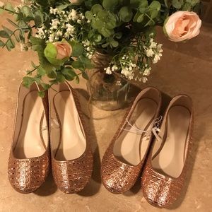 David’s Bridal Rose Gold Flats